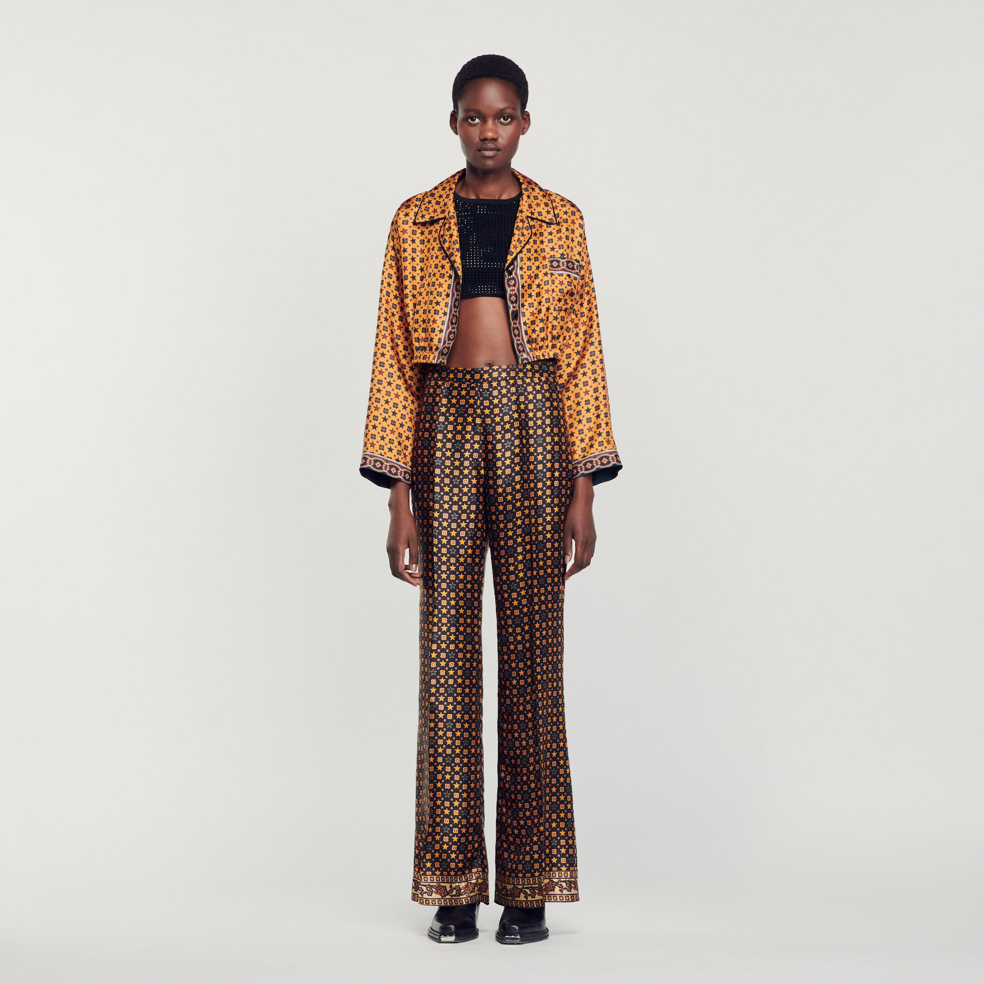 Pantalon satine imprime