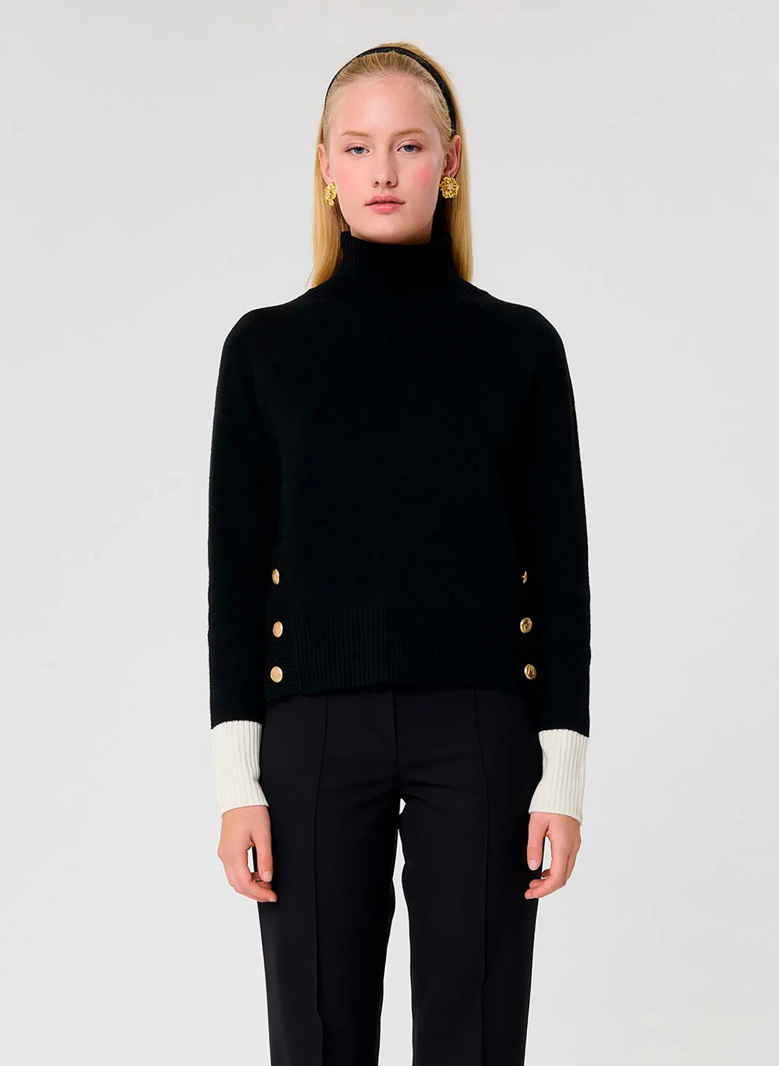 PRAGUE - Pull oversize col montant | Noir