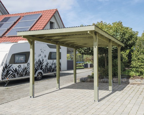 Enkele carport Konsta Vertika met PVC dak 301x504 cm drukgeïmpregneerd