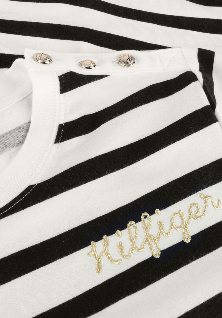TOMMY HILFIGER witte tommy hilfiger t-shirt reg gold button c-nk ss