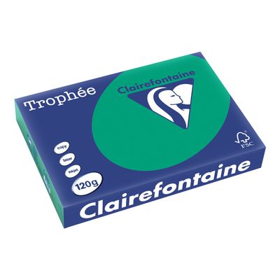 Clairefontaine Trophée - Papier couleur - A4 (210 x 297 mm) - 120 g/m² - Ramette de 250 feuilles - vert sapin