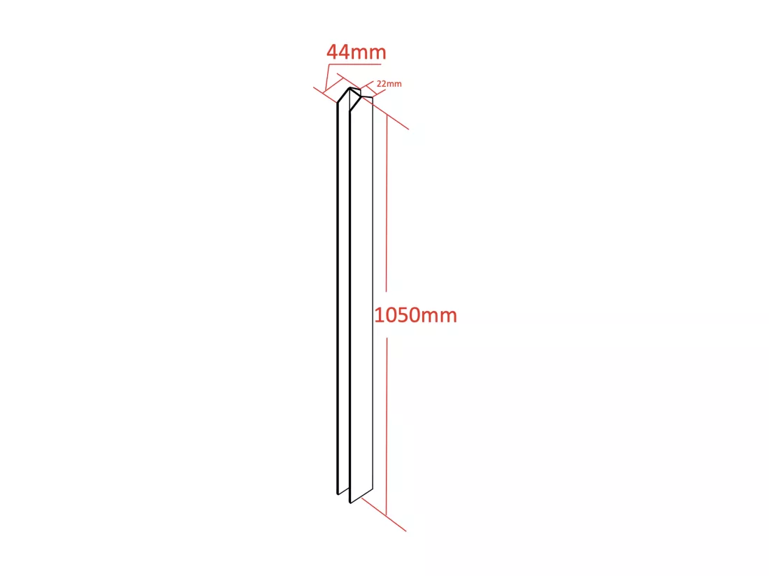 Connecteur pour verrière double - H105 cm - Noir - TOLLESON