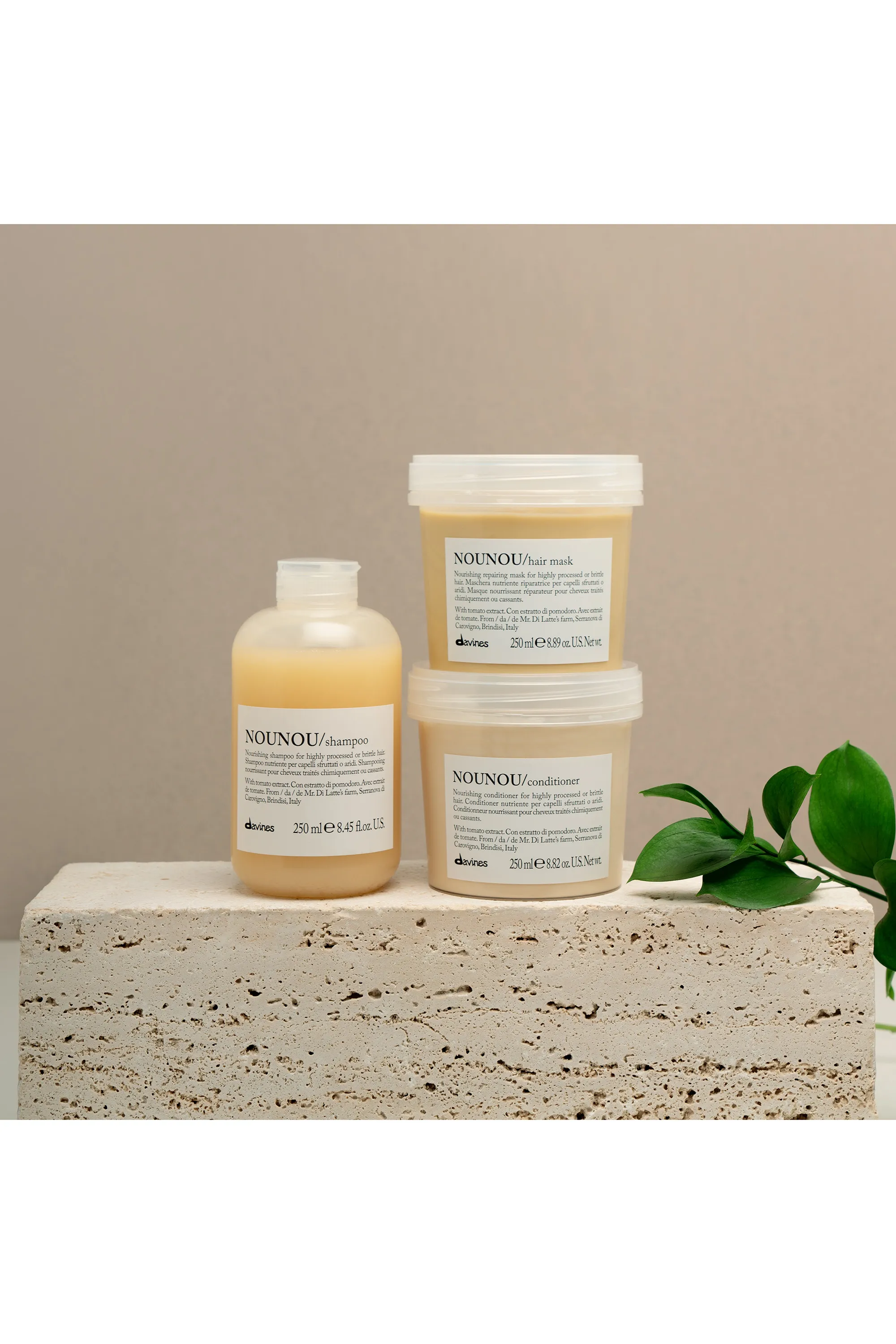 Davines Shampooing nourrissant pour cheveux décolorés ou lissés Nounou-250 ml