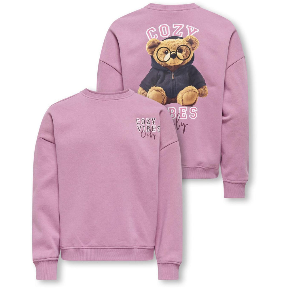 Køb kids ONLY Mauve Orchid Cozy Kogbila L/S Ovz Bjørn O-Neck Swt Noos