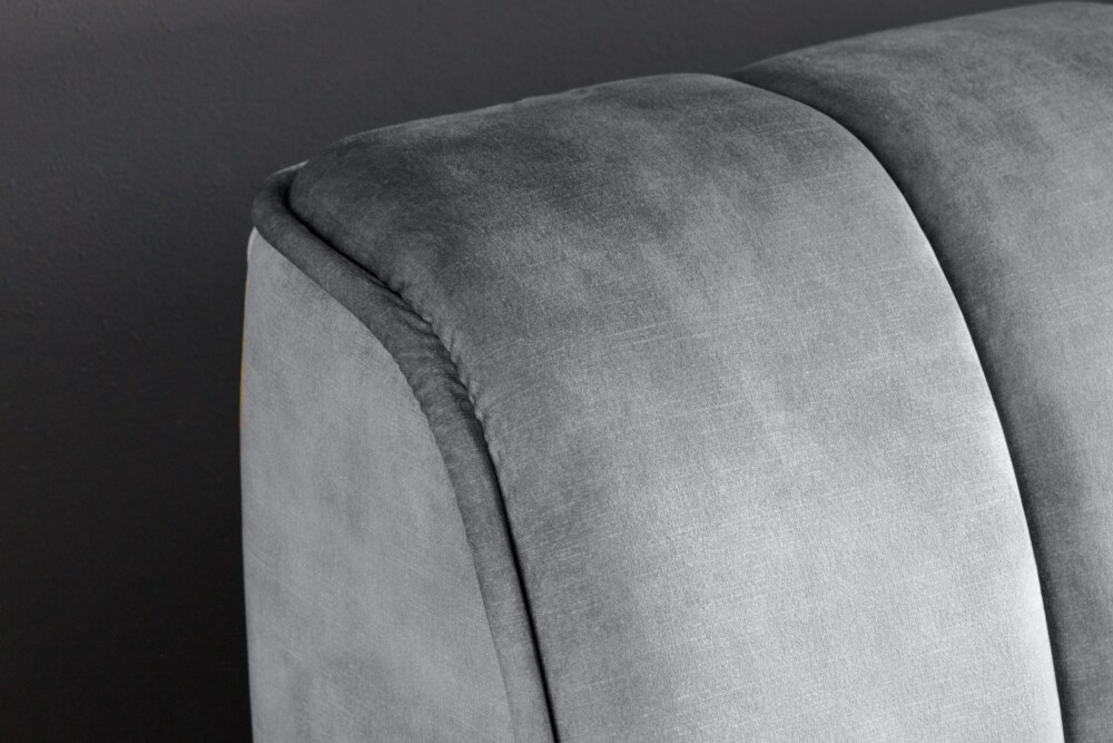 riess-ambiente Doppelbett AMSTERDAM - Retro 180x200cm grau Samt Industrial Design