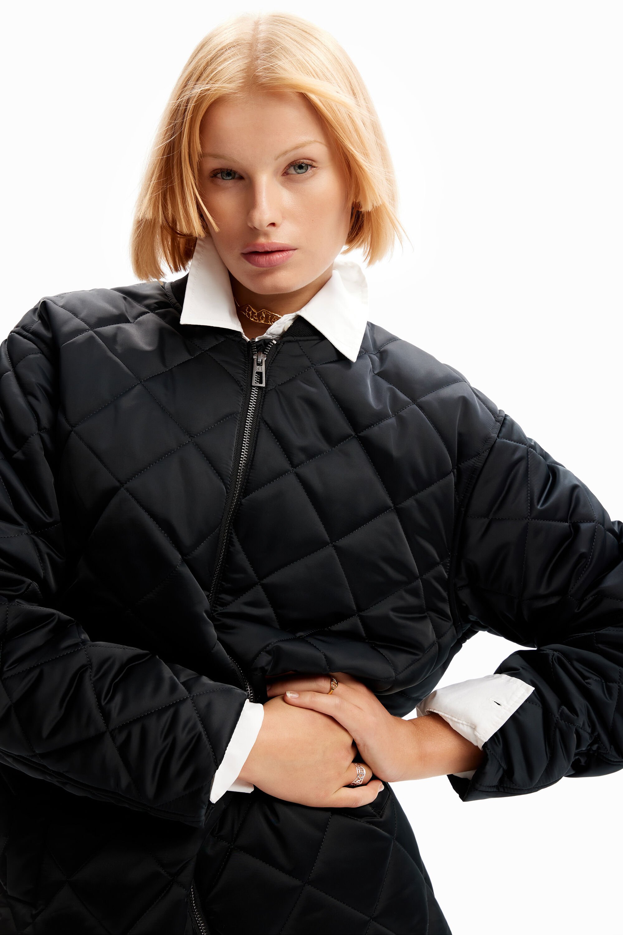 Long bomber matelassé