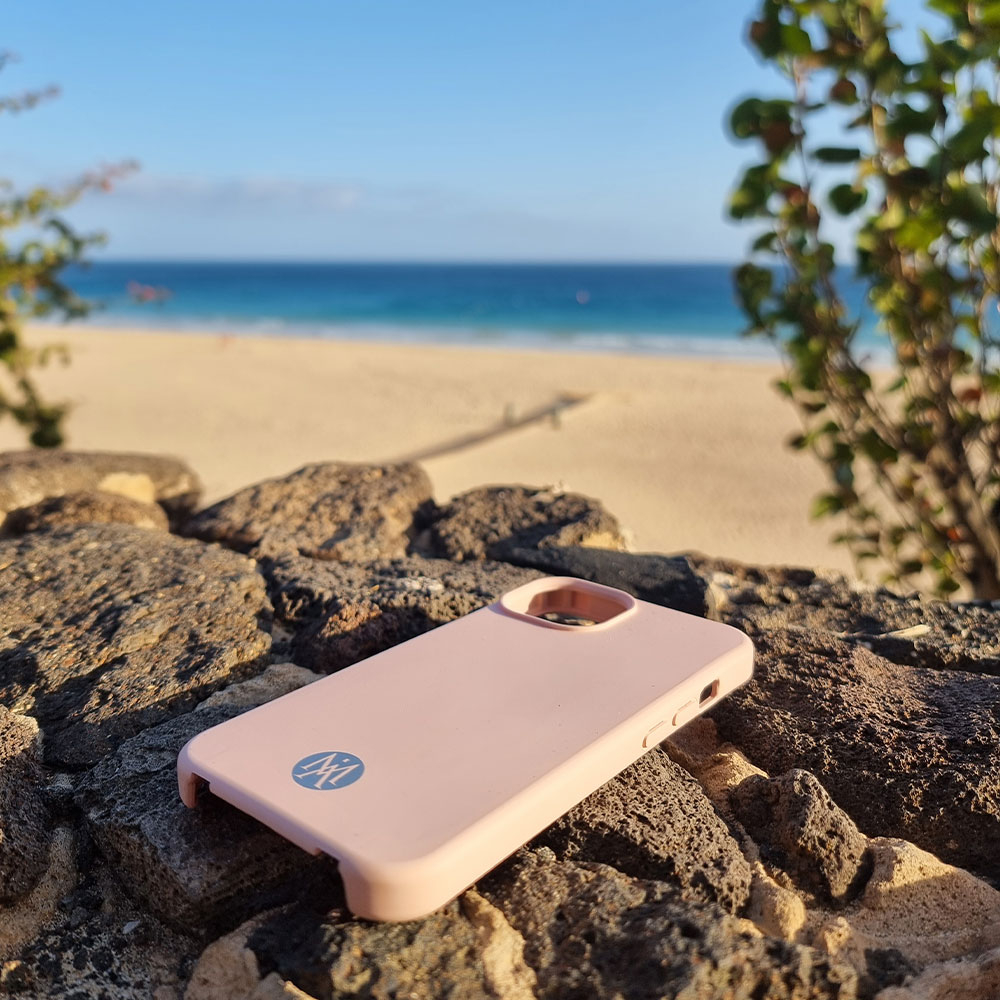 iPhone 14 Handy Hülle Elegantes Case mit abnehmbarem Necklace Adapter - Pink / Silver