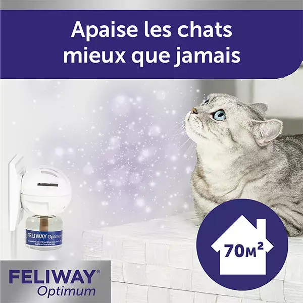 Feliway Optimum Kit complet Anti-stress chat nouvelle formule 30 jours