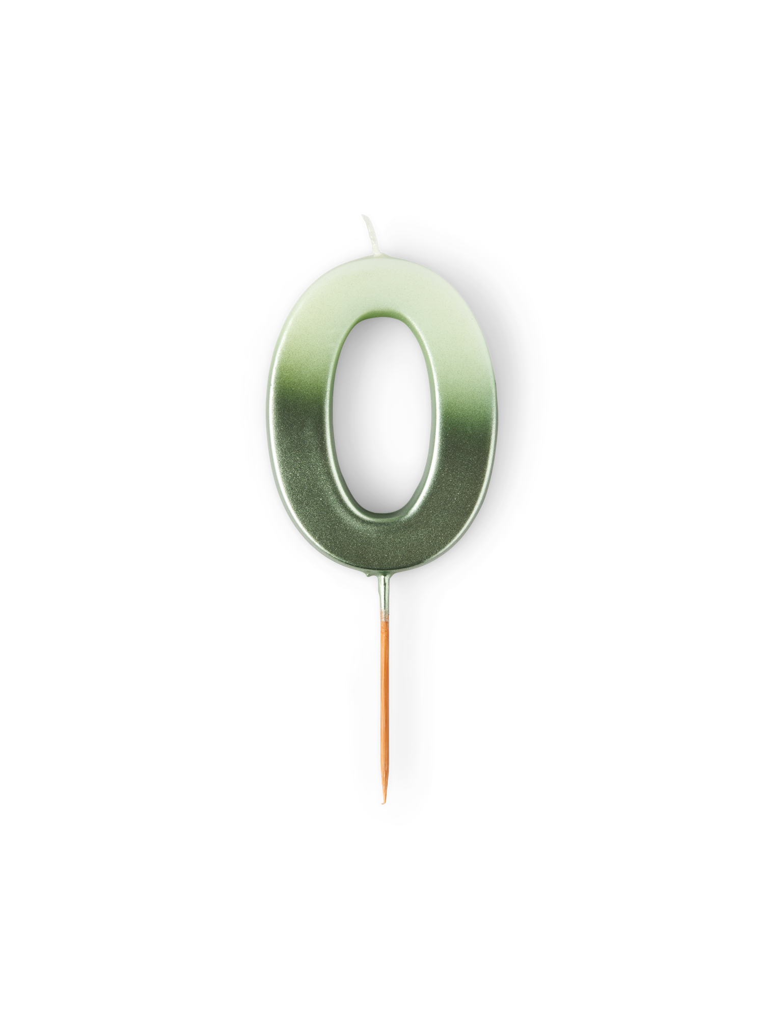 Kagelys med 0-tal | Paraffinvoks. 4,5 x 7 cm. | Milky Green, White