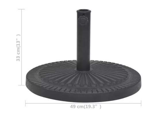 Socle de parasol Résine Rond Noir 14 kg