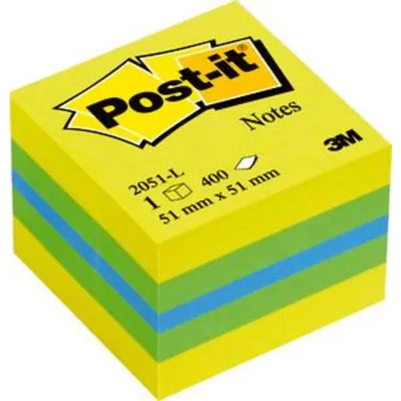 Post-it® Haftnotiz Mini Würfel, 70 g/qm, 51 x 51 mm, limone, 400 Blatt