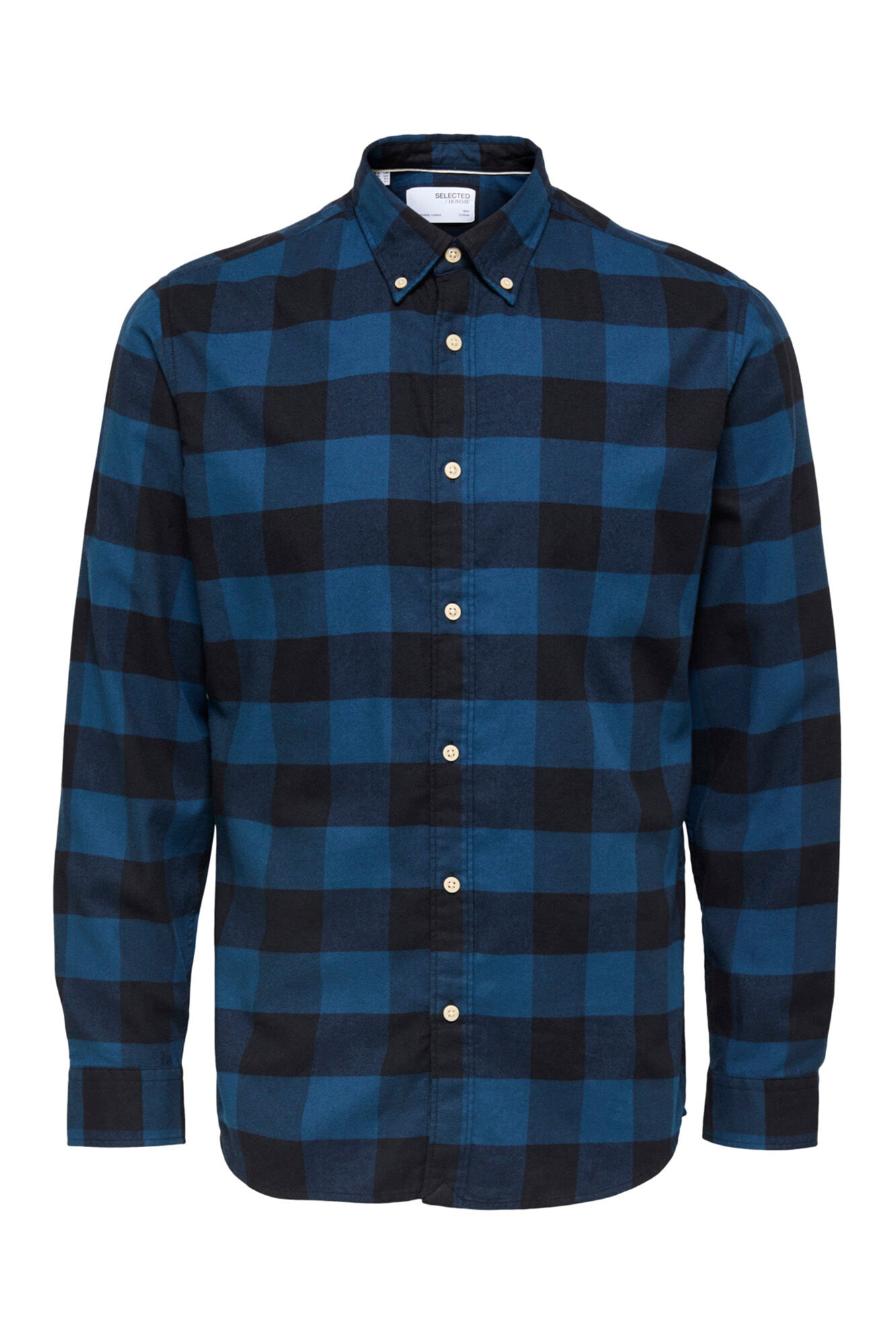 Camisa xadrez masculina slim fit - Azul