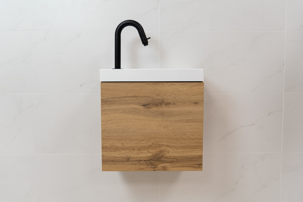 Sanigoods Minimo fontein met kraangat 40x22cm wit glans