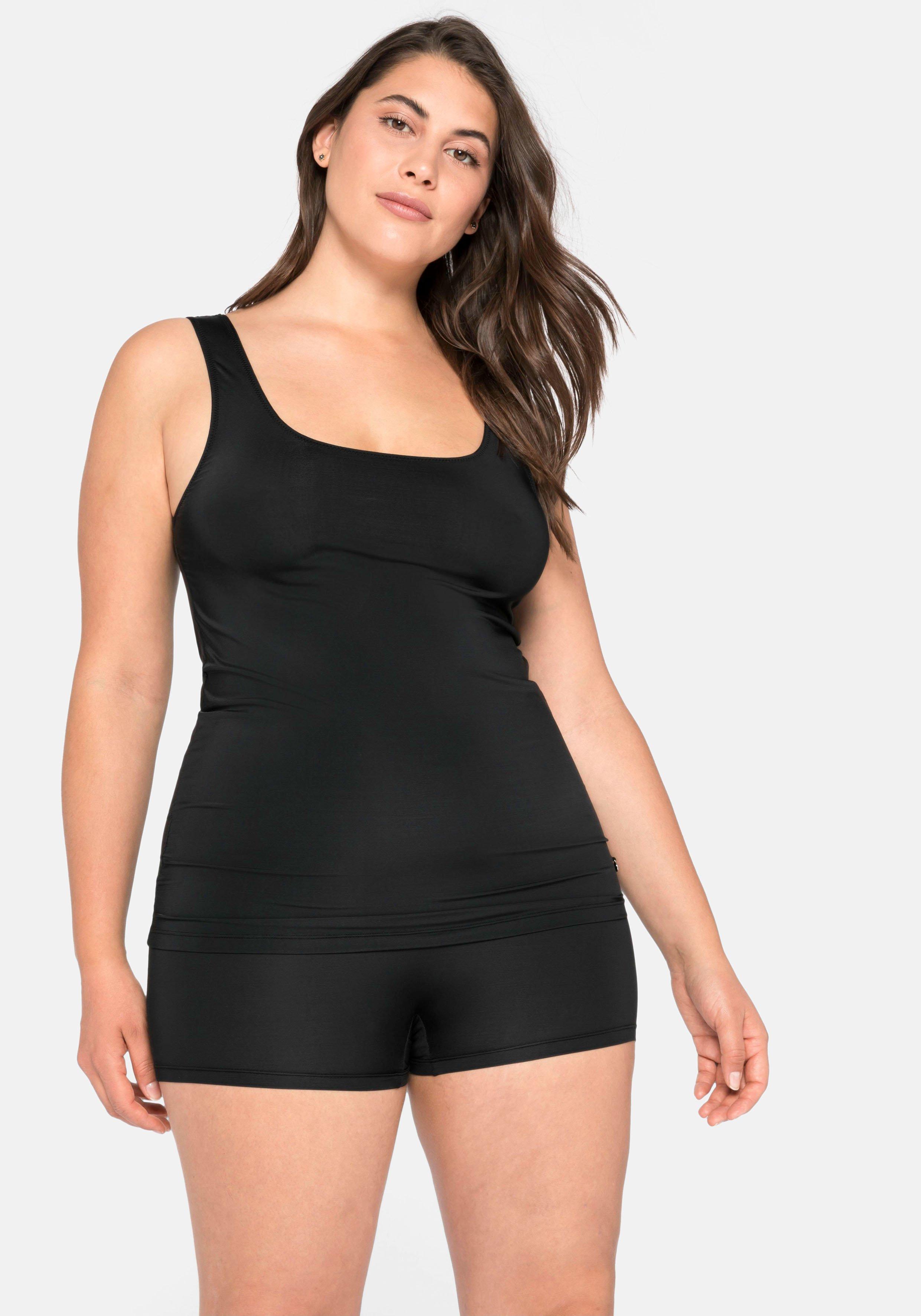 Tanktop in extralanger Form, aus Microfaser