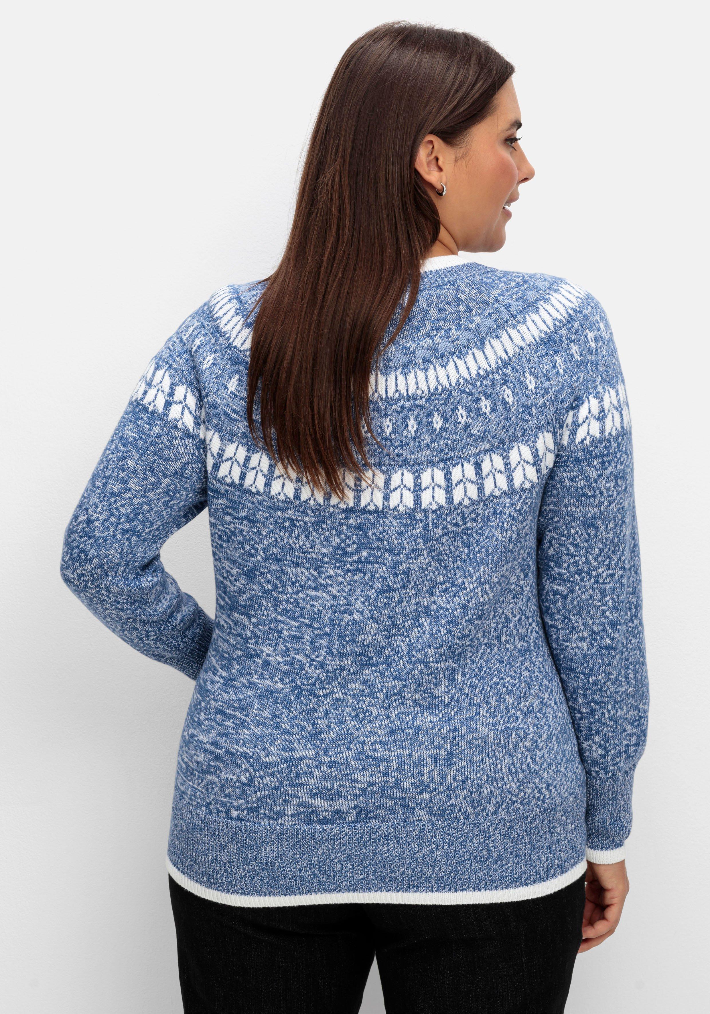 Norwegerpullover in melierter Optik