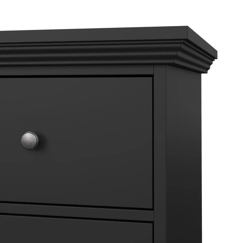 Hioshop North kommode 6 laden zwart mat