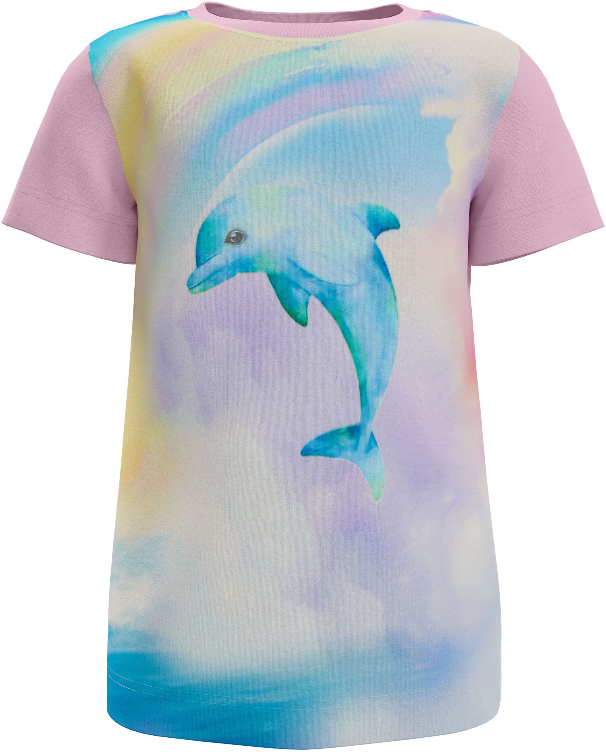 KIDSWORLD T-Shirt »Shirt mit grossem Fotodruck«, T-Shirt mit süssen Delfin-Fotodruck