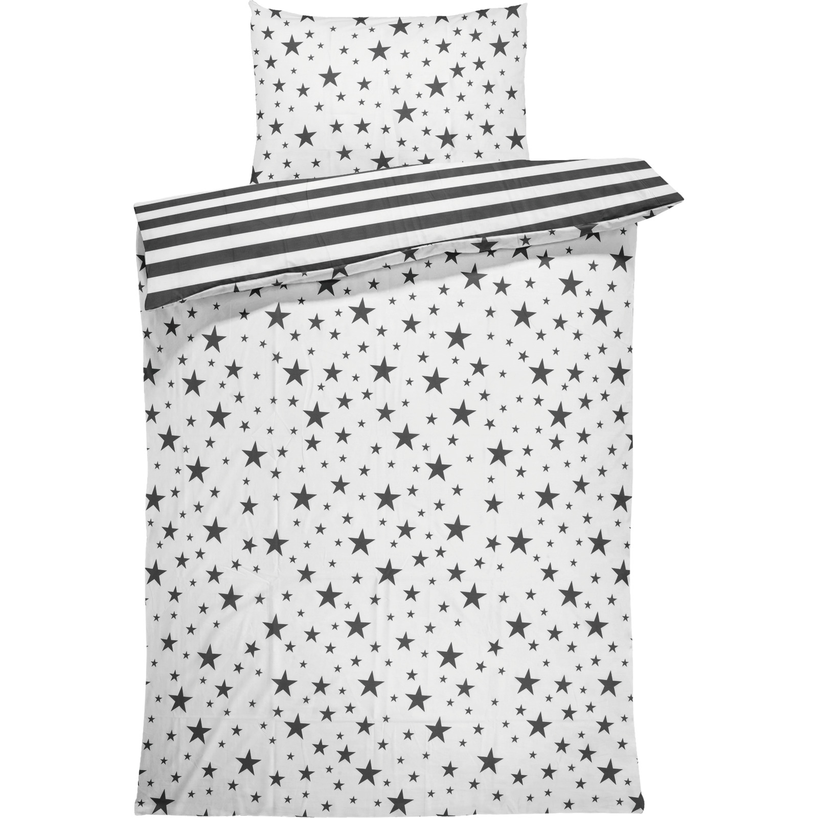 Bettwäsche Satin Sterne weiss