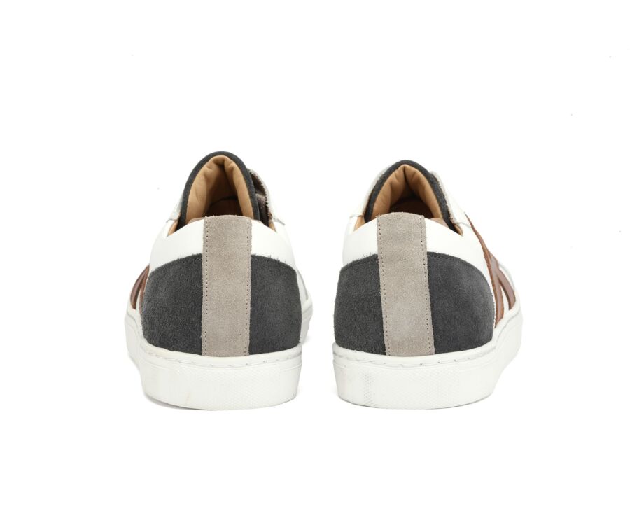 Sneakers homme Blanc et Velours Gris - BRENTWOOD