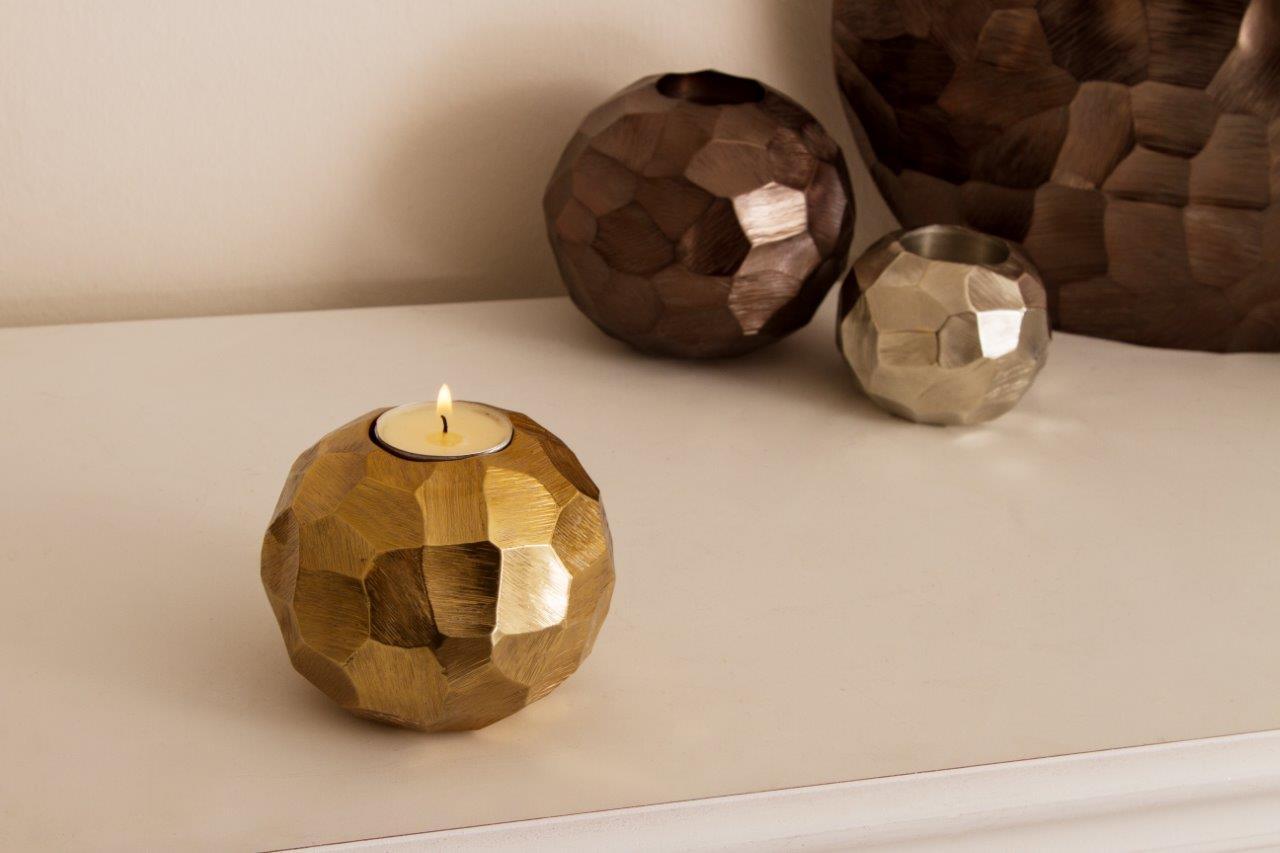 Teelichthalter BOWLO - gold - Ø 10 cm