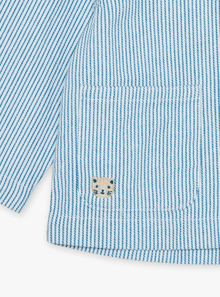 Gilet à rayures bleu azur et blanc