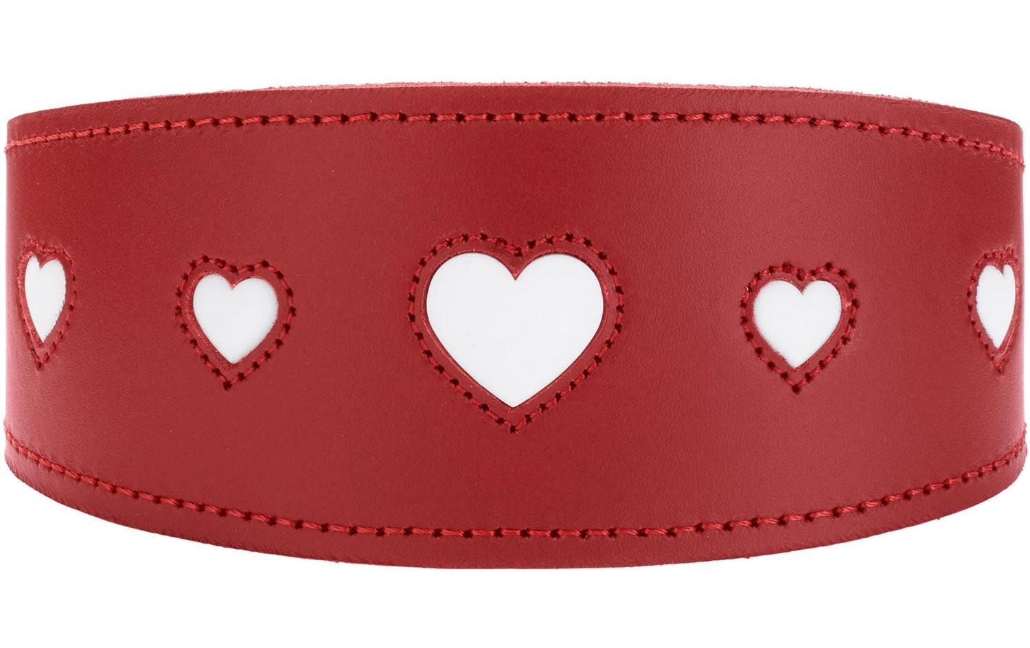 Halsband Windhund Love 52/M, Rot/SchwarzWindhundhalsband mit Herz