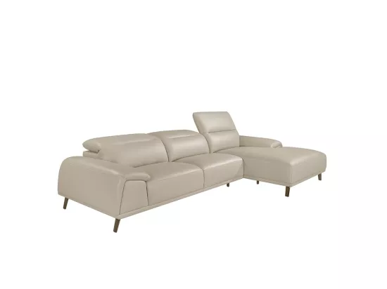Chaise longue en cuir de vachette taupe 6150 ANGEL CERDA