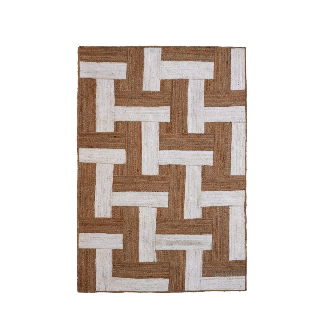 Tapis de salon rectangulaire jute tissée main (140 x 200 cm) Anjali Marron