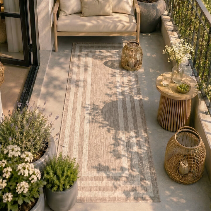 In- & Outdoor loper - Sierra Frame Beige/Creme