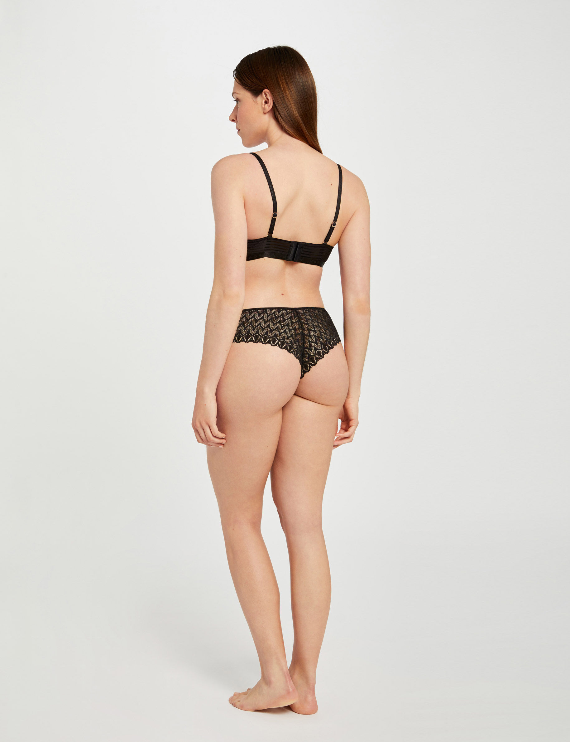 Shorty en dentelle noir femme - noir
