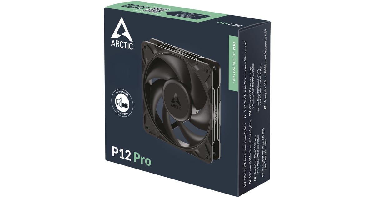 ARCTICP12 Pro case fan  (Zwart, 120 x 120 x 25 mm, PWM)