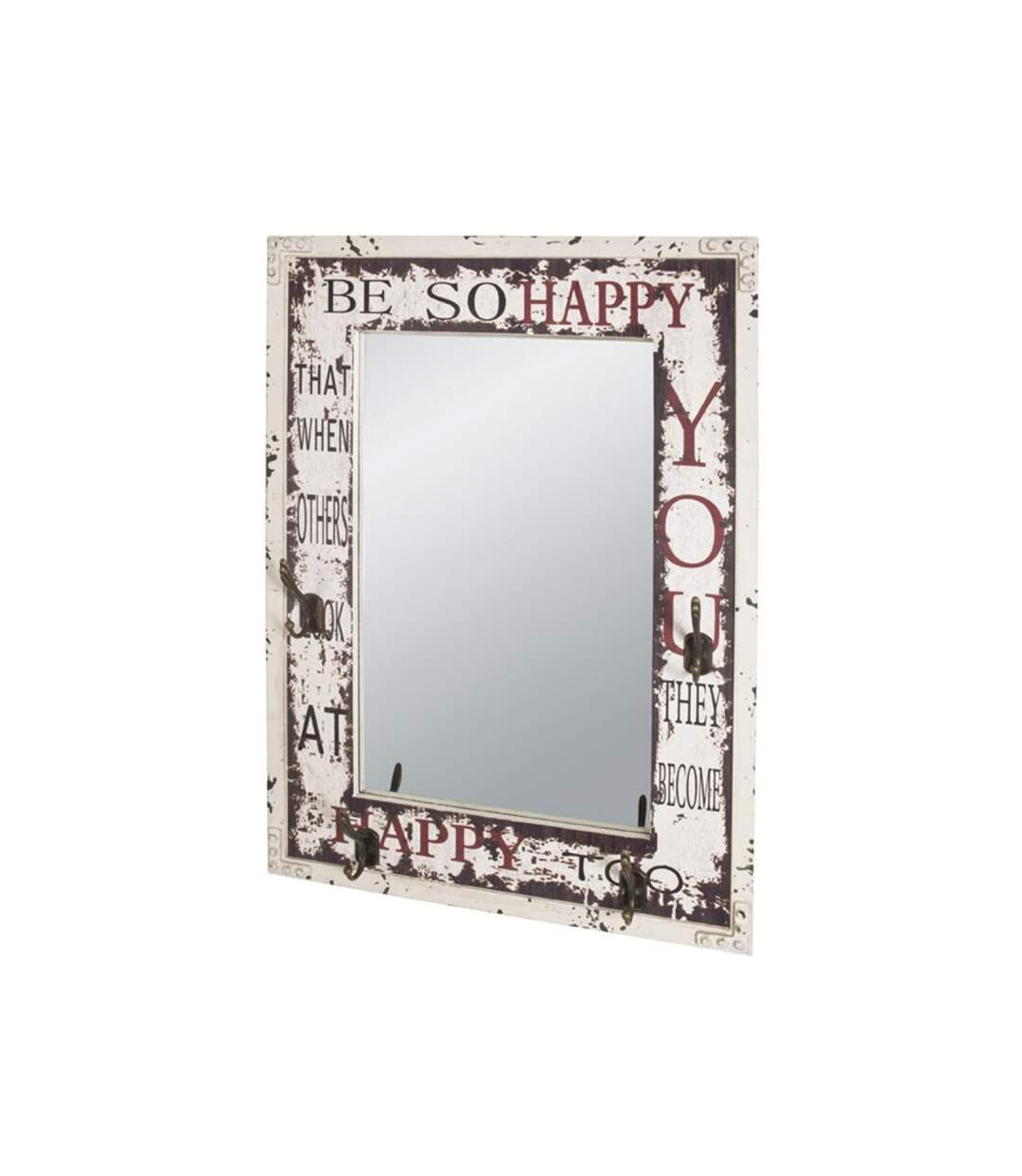 Paris Prix - Patère Murale & Miroir you 75cm Blanc