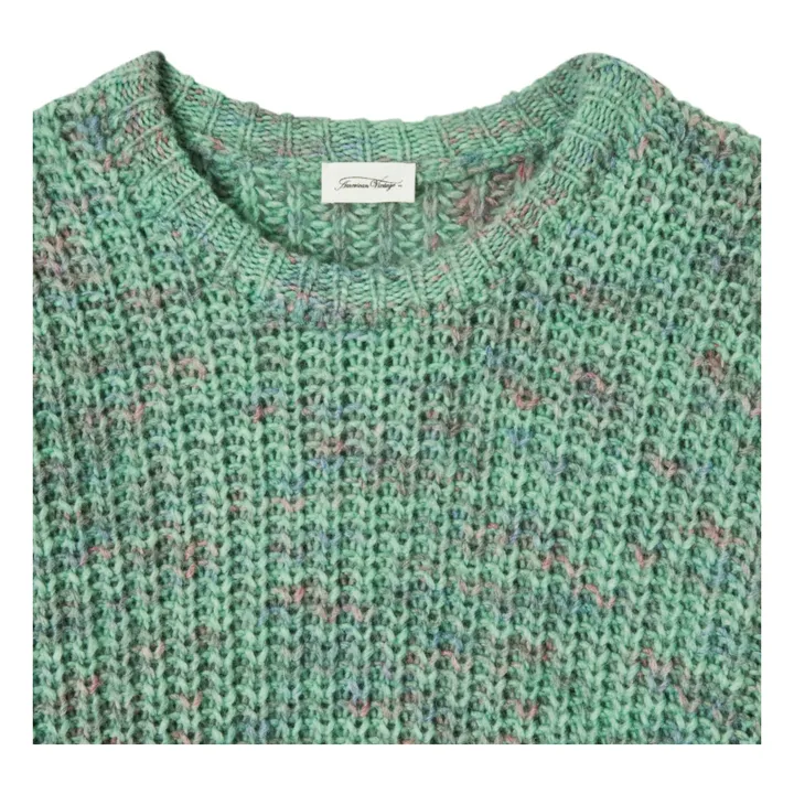 American Vintage Pull Poyatown Laine | Vert chiné
