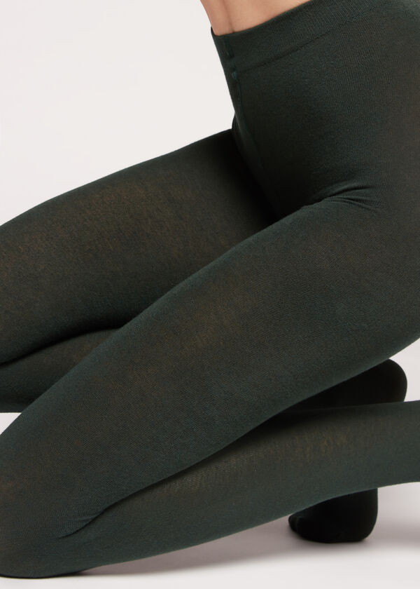 Meias-calças em mistura macia de modal e cashmere
