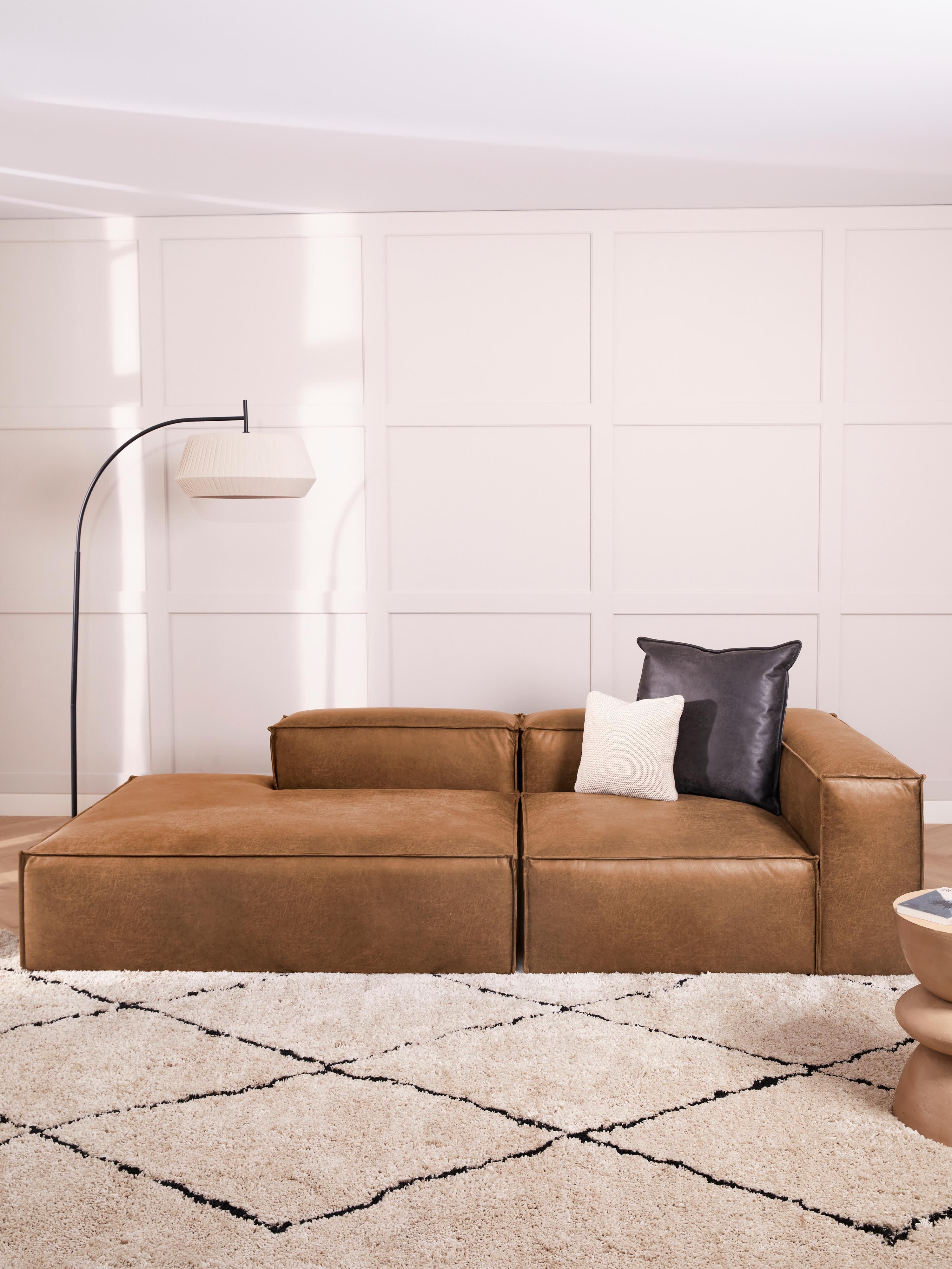 Modulaire chaise longue Lennon van gerecycled leer