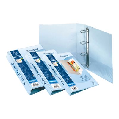 Exacompta Kreacover - Classeur à anneaux personnalisable - Dos 34 mm - A4 Maxi - blanc - 3 pochettes extérieures