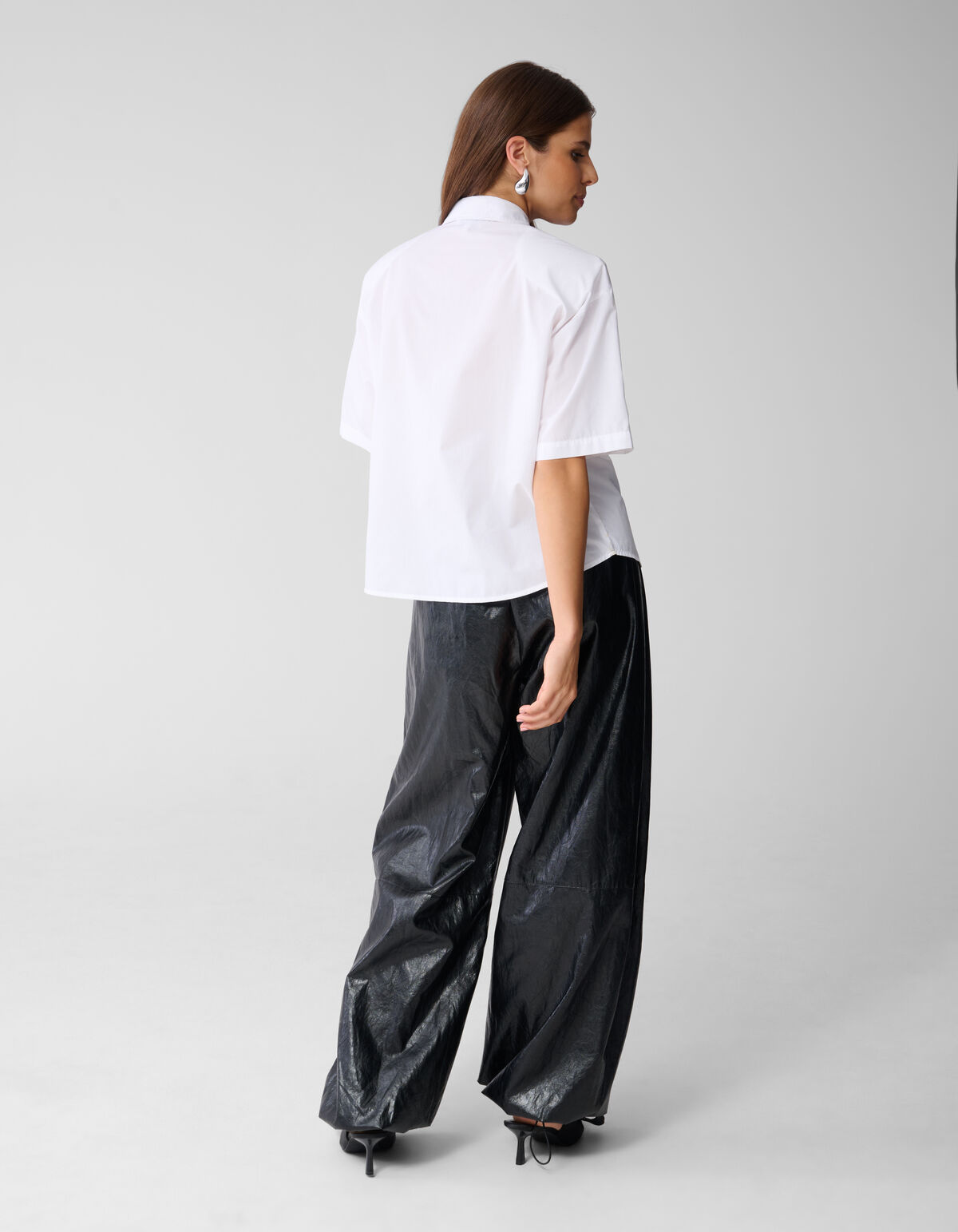 Oversized Solid Blouse Wit