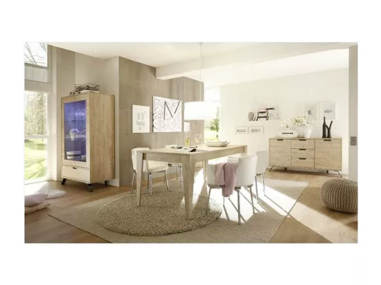 Grand vaisselier vitrine PALMA 106 cm chêne