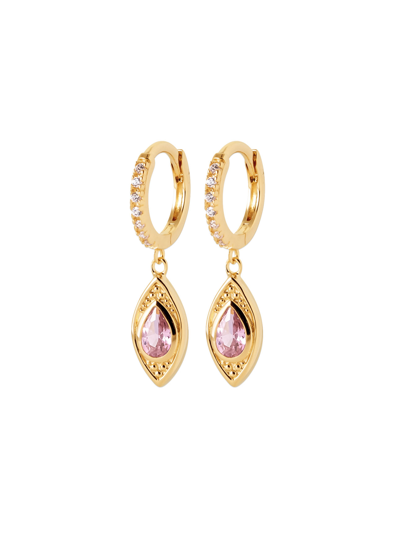 Dormeuses oxyde de zirconium rose