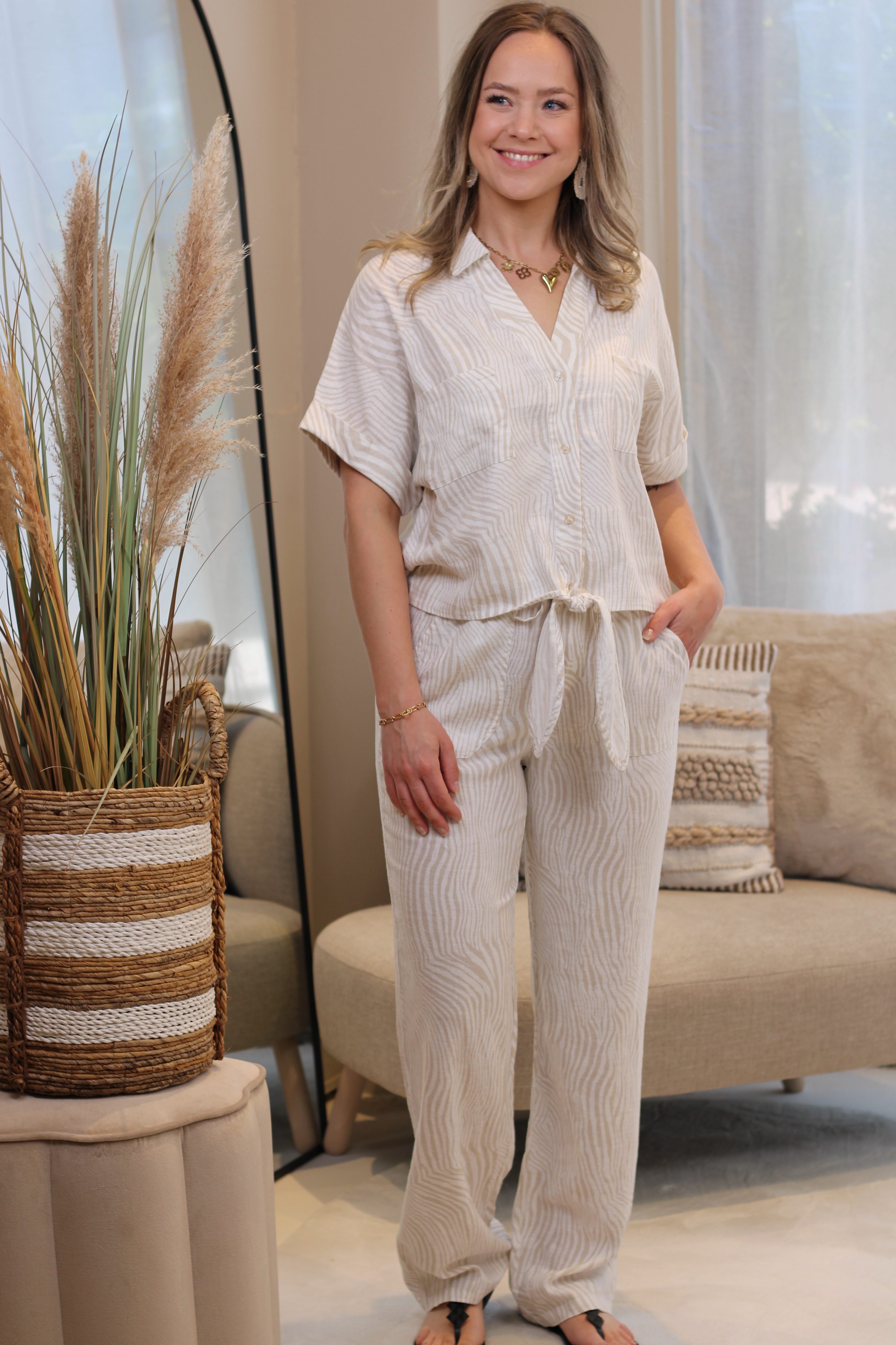 Rino & Pelle - Gonzo Straight Leg Pants - Birch/Zebra