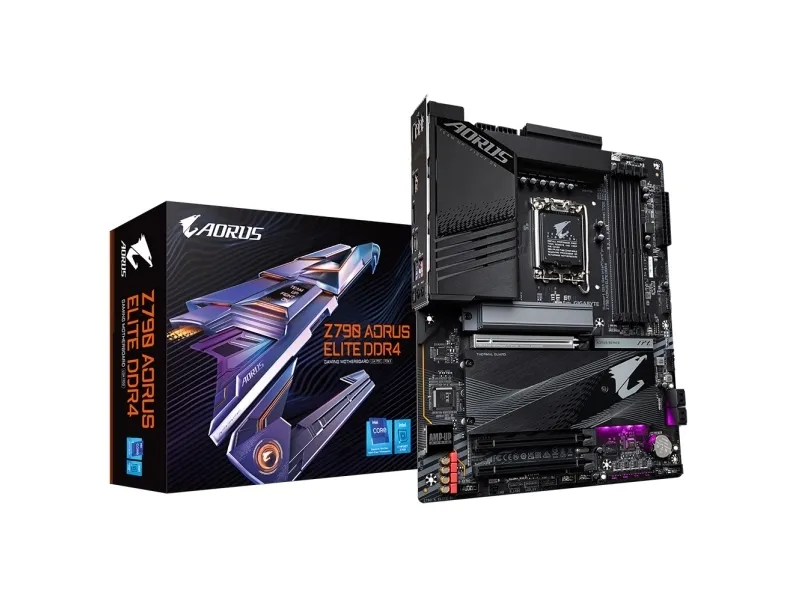 AORUS Z790 ELITE DDR4 - 1.0 - bundkort - ATX - LGA1700 sokkel - Z790 Chipset - USB-C 3.2 Gen 2x2, USB-C 3.2 Gen2, USB 3.2 Gen 1, USB 3.2 Gen 2 - 2.5 Gigabit LAN - onboard grafik (CPU påkrævet) - HD Audio (8-kanaler)