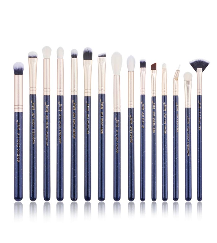 Jessup Beauty - Conjunto de pincéis de 15 peças - T477: Prussian Blue / Golden Sands