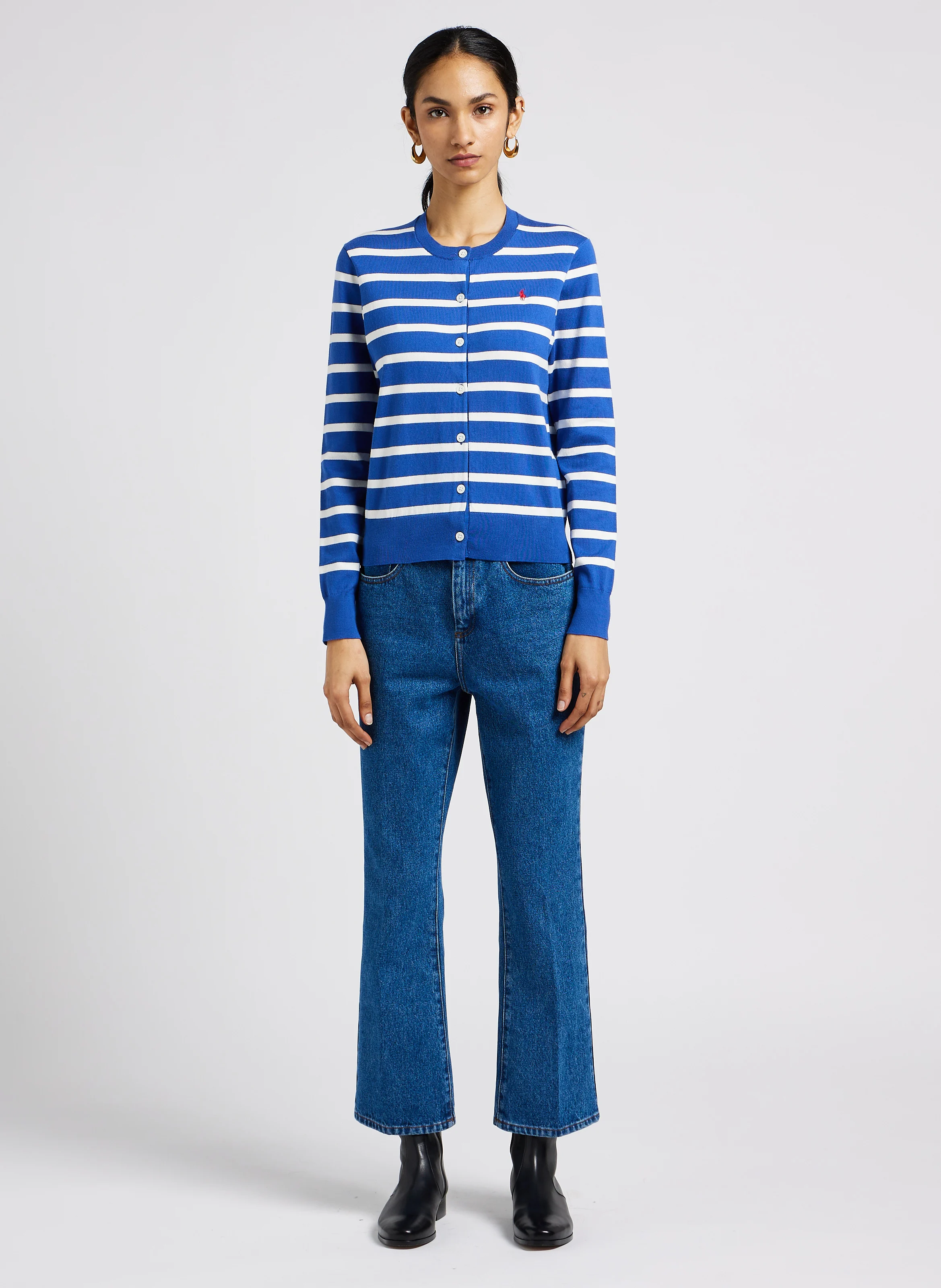 FRANCISCO - Jean flare en coton | Bleu