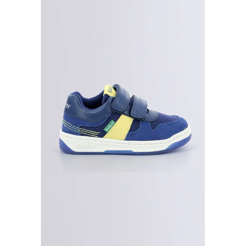 KALIDO BLEU MARINE JAUNE BASKETS BASSES Synthétique Garçon