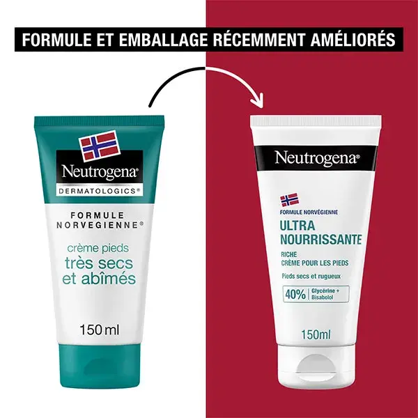 Neutrogena Ultra Nourrissante Crème Hydratante Pieds Très Secs et Abîmés 150ml