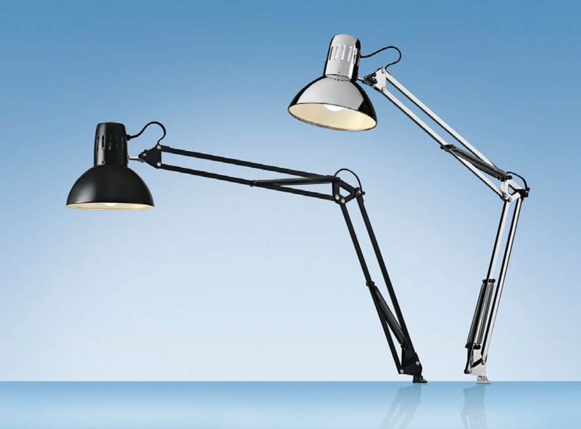 Manhattan LED Retro Schreibtisch Leuchte Monitor Lampe Klemmleuchte (41-5010.680) - Silber