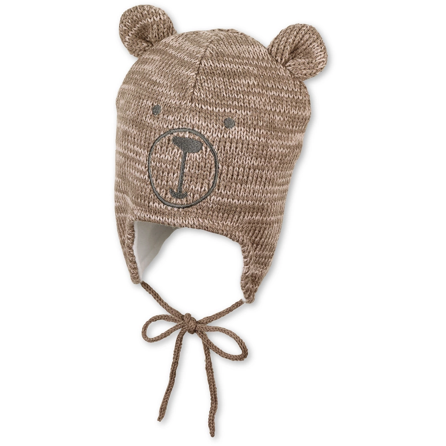 Sterntaler Strickmütze Bärengesicht braun