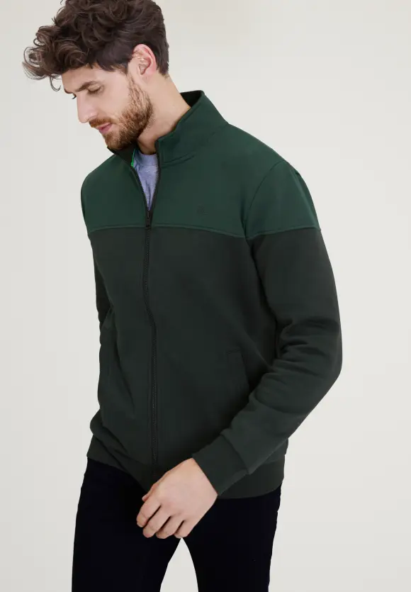 Colourmix Troyer Sweatjacke - dark green