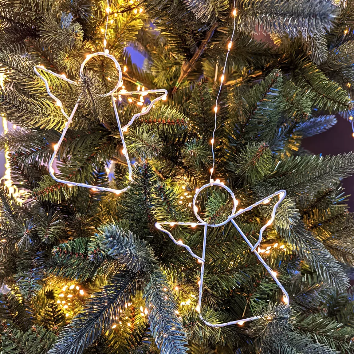 Rideau pour sapin Micro Led H2,10 m 762 LED Ange Blanc très chaud