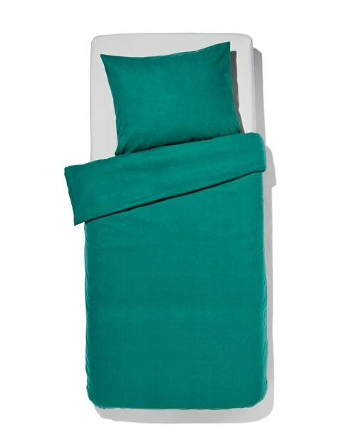 housse de couette flanelle 140 x 200/220 mélange vert foncé